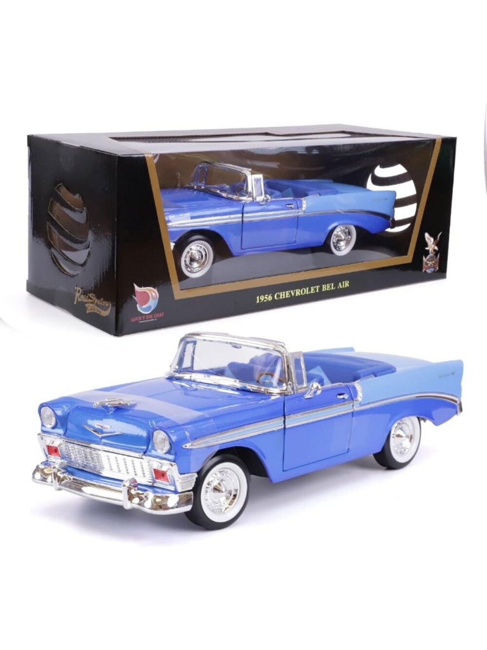 Classic 1956 Die-Cast Metal Model Car - Vintage Alloy, Opening Doors, Display